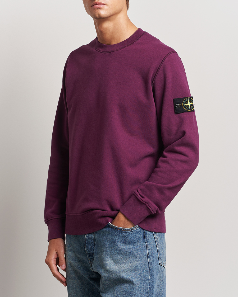 Herr | Tröjor | Stone Island | Garment Dyed Fleece Sweatshirt Burgundy
