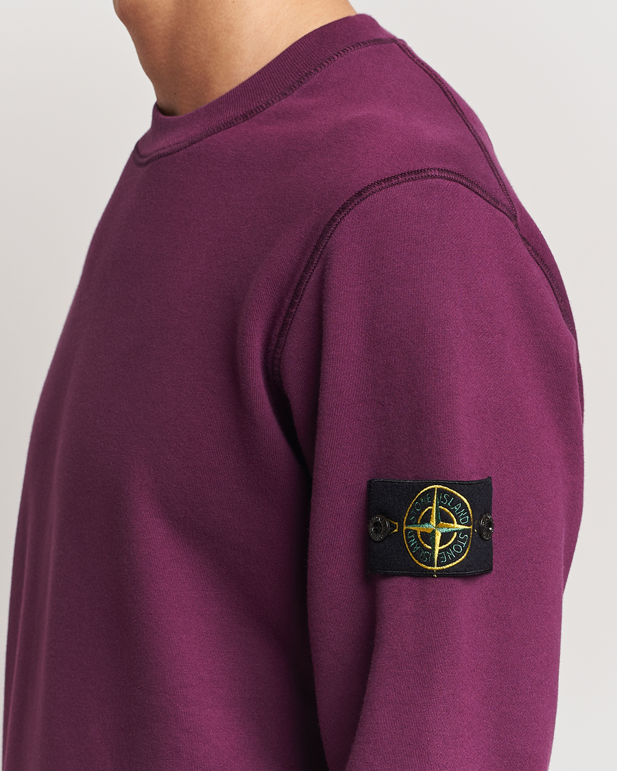 Herr | Tröjor | Stone Island | Garment Dyed Fleece Sweatshirt Burgundy