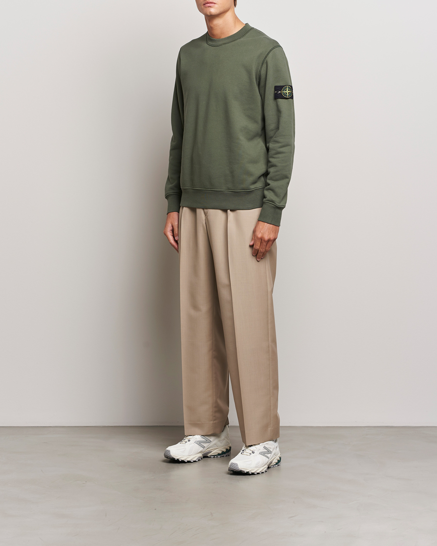 Herr | Tröjor | Stone Island | Garment Dyed Fleece Sweatshirt Musk