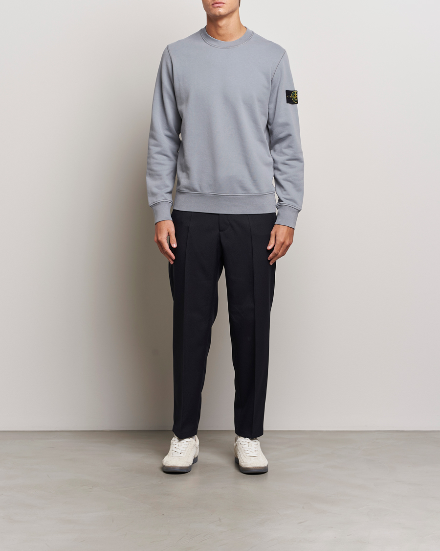 Herr | Tröjor | Stone Island | Garment Dyed Fleece Sweatshirt Grey Green