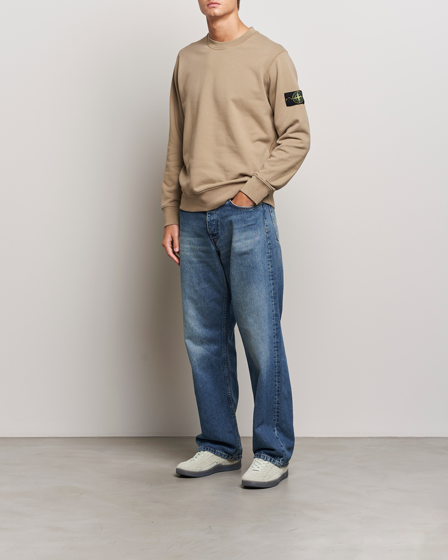 Herr | Tröjor | Stone Island | Garment Dyed Fleece Sweatshirt Biscuit