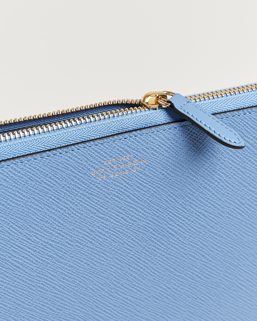 Herr | Smythson Panama Small Laptop Case Nile Blue | Smythson | Panama Small Laptop Case Nile Blue