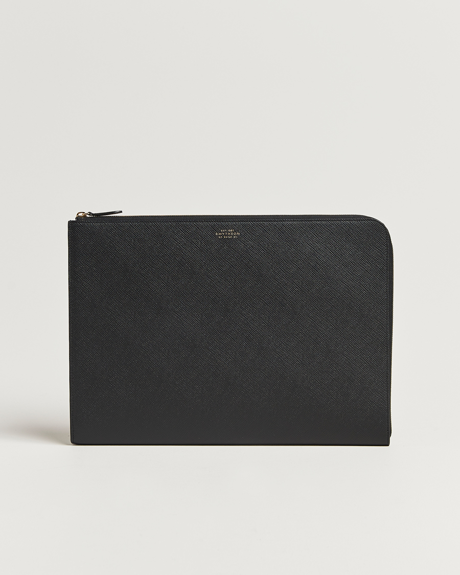 Herr | Väskor | Smythson | Panama Large Laptop Case Black