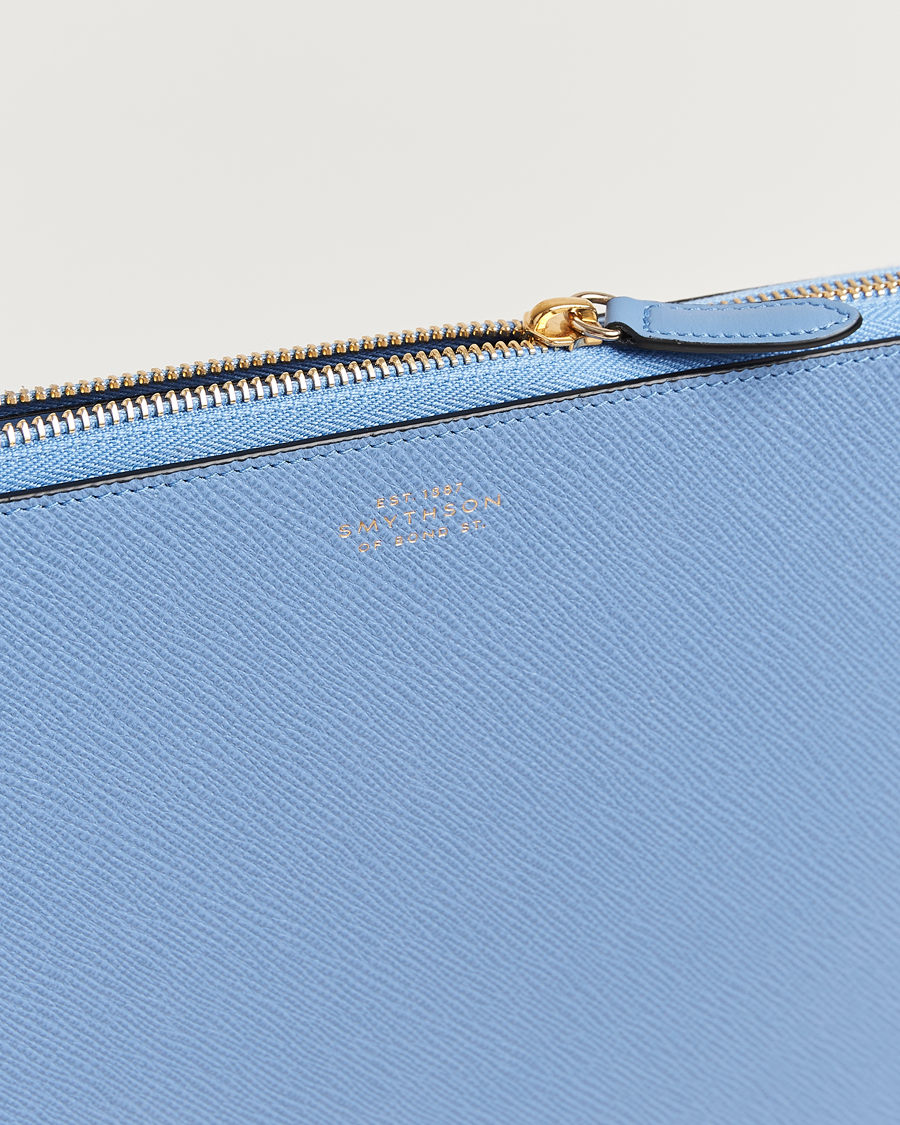 Herr | Smythson Panama Large Laptop Case Nile Blue | Smythson | Panama Large Laptop Case Nile Blue