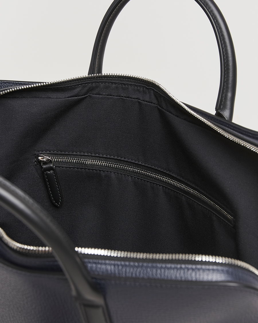 Herr | Väskor | Smythson | Ludlow Ultra Slim Brefcase With Zip Front Navy