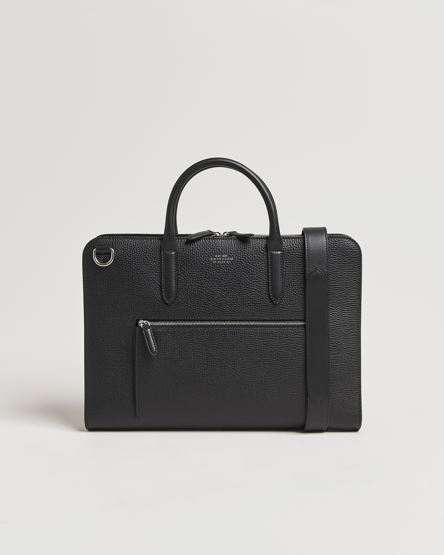 Herr | Väskor | Smythson | Ludlow Ultra Slim Brefcase With Zip Front Black