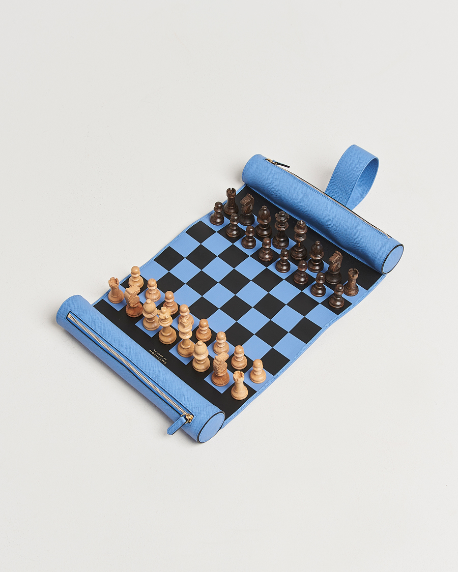 Herr | Spel & fritid | Smythson | Panama Chess Roll Nile Blue