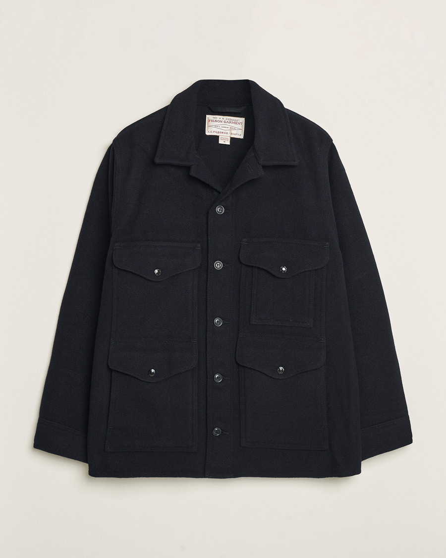 Herr | Jackor | Filson | Mackinaw Wool Cruiser Dark Navy