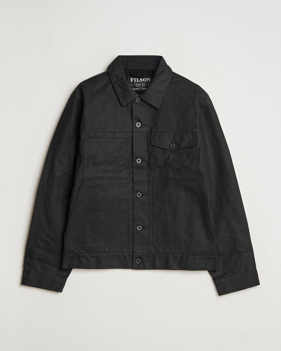 Herr | Jackor | Filson | Short Lined Tin Cloth Cruiser Black