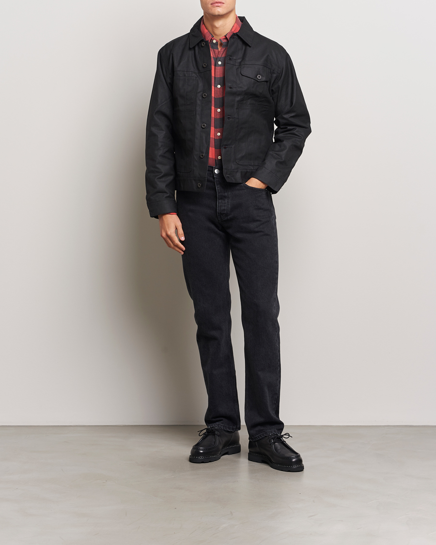 Herr | Jackor | Filson | Short Lined Tin Cloth Cruiser Black