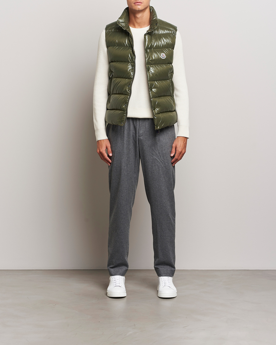 Herr | Byxor | Moncler | Flannel Drawstring Pants Grey Melange