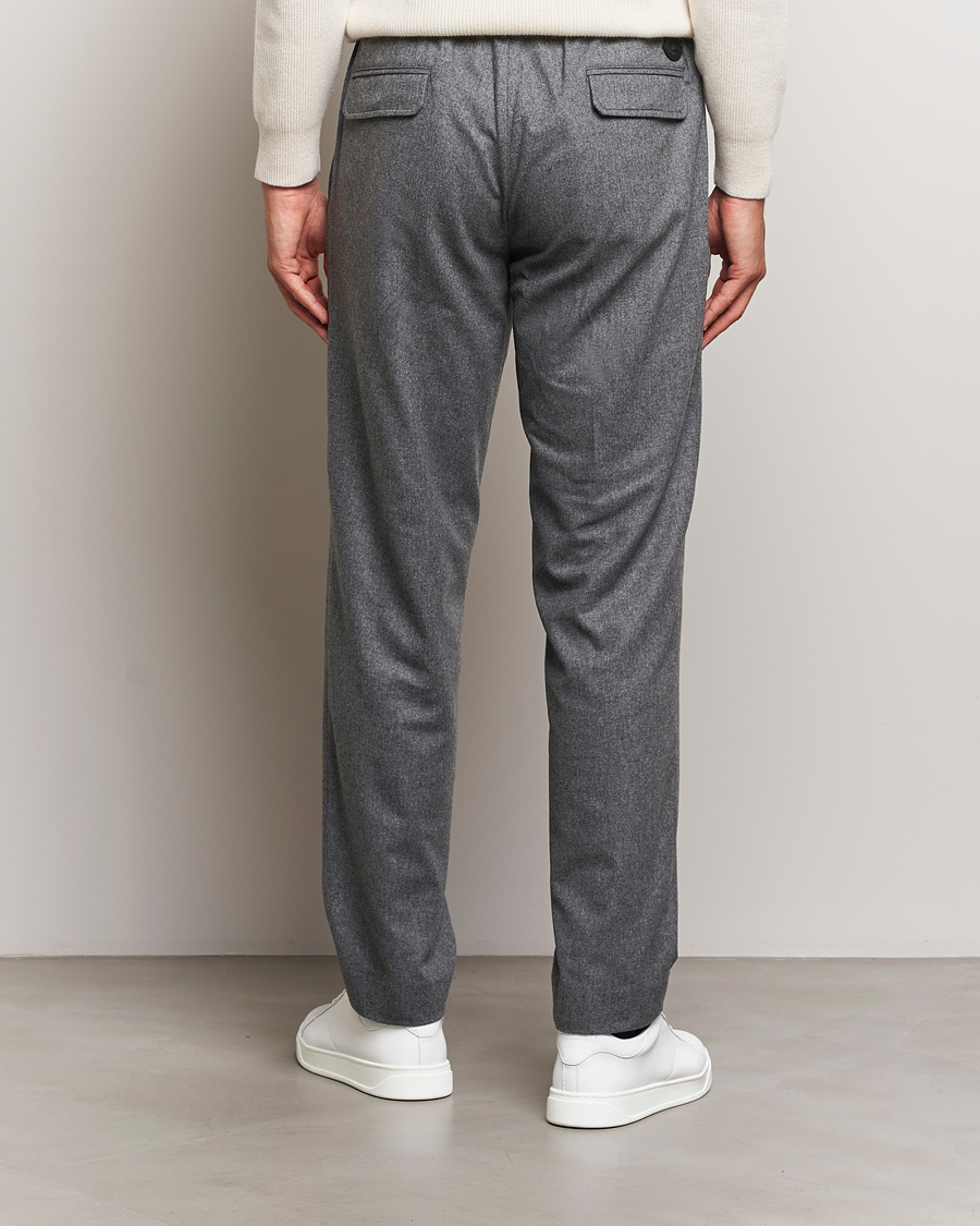 Herr | Byxor | Moncler | Flannel Drawstring Pants Grey Melange
