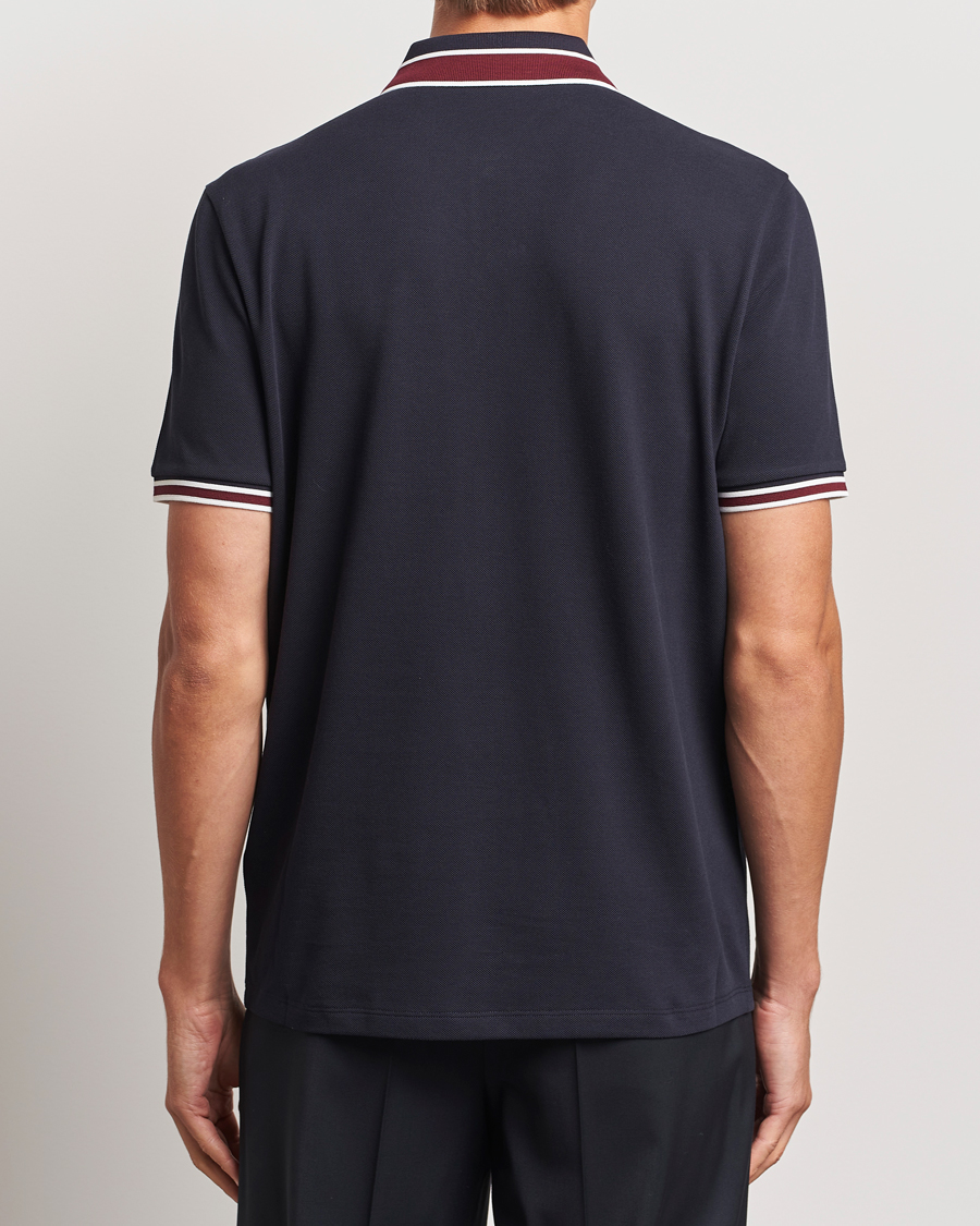 Herr | Pikéer | Moncler | Double Contrast Collar Polo Navy
