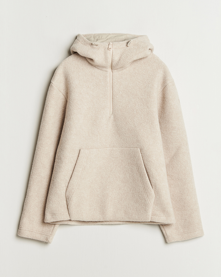 Herr | Tröjor | Moncler | Half Zip Hoodie Beige