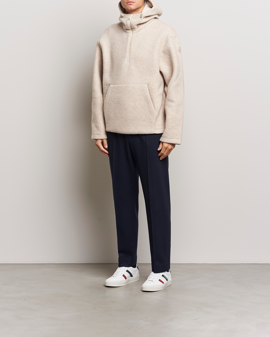 Herr | Tröjor | Moncler | Half Zip Hoodie Beige