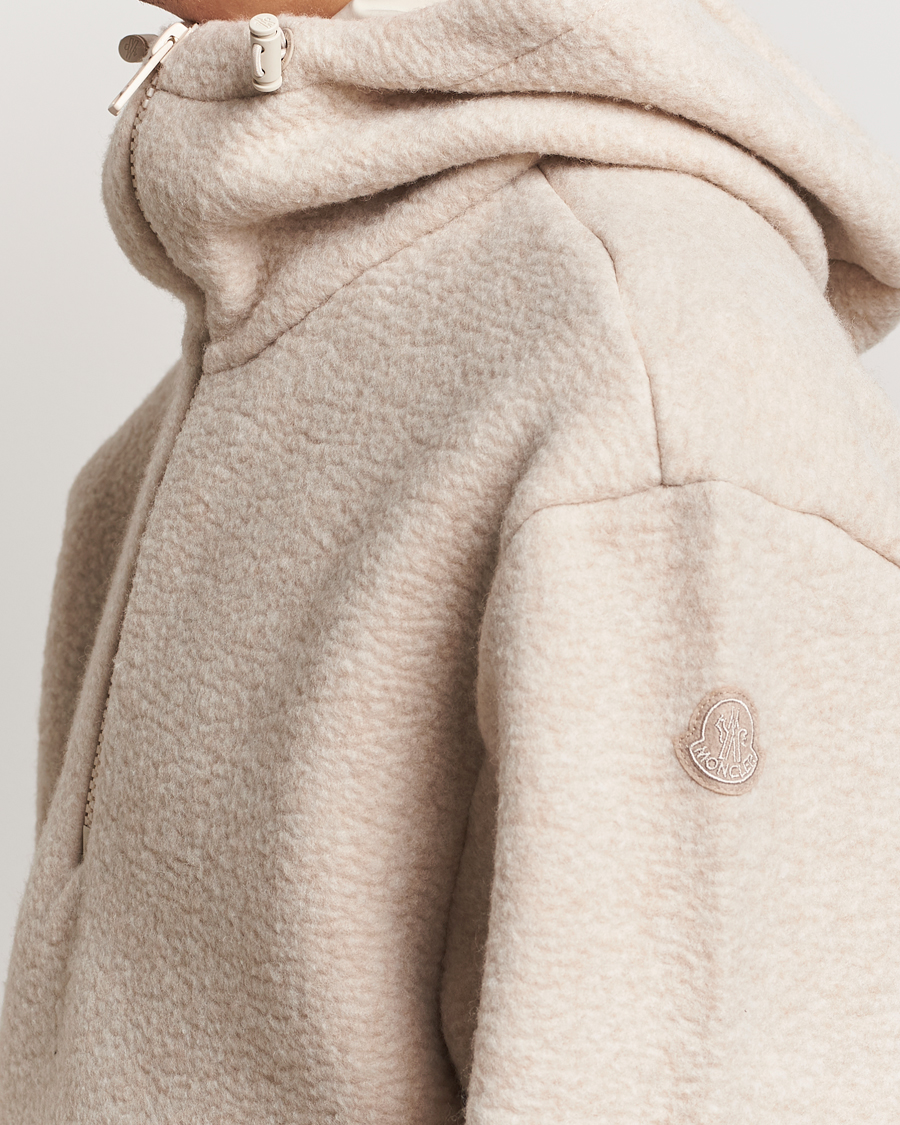Herr | Tröjor | Moncler | Half Zip Hoodie Beige