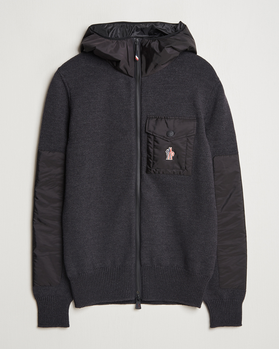 Herr | Tröjor | Moncler Grenoble | Knitted Full Zip Cardigan Charcoal