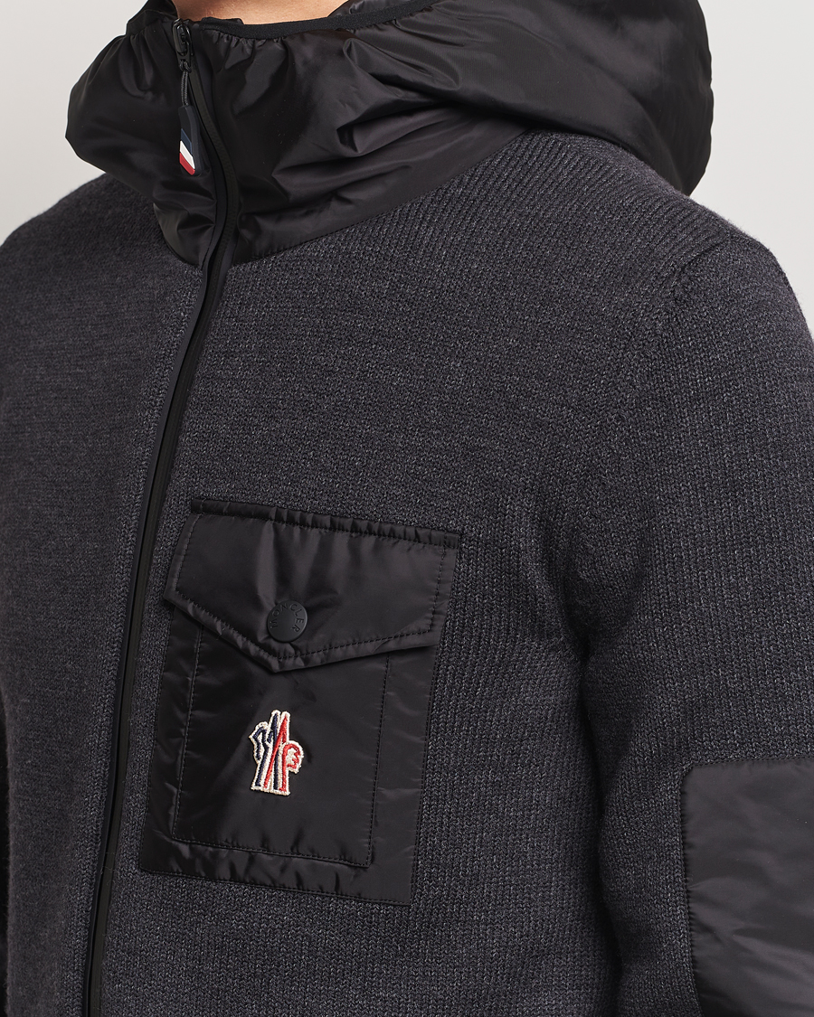 Herr | Tröjor | Moncler Grenoble | Knitted Full Zip Cardigan Charcoal