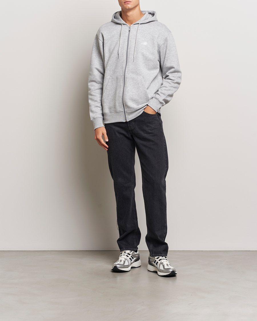 Herr | Tröjor | New Balance | Essentials Full Zip Fleece Hoodie Athletic Grey