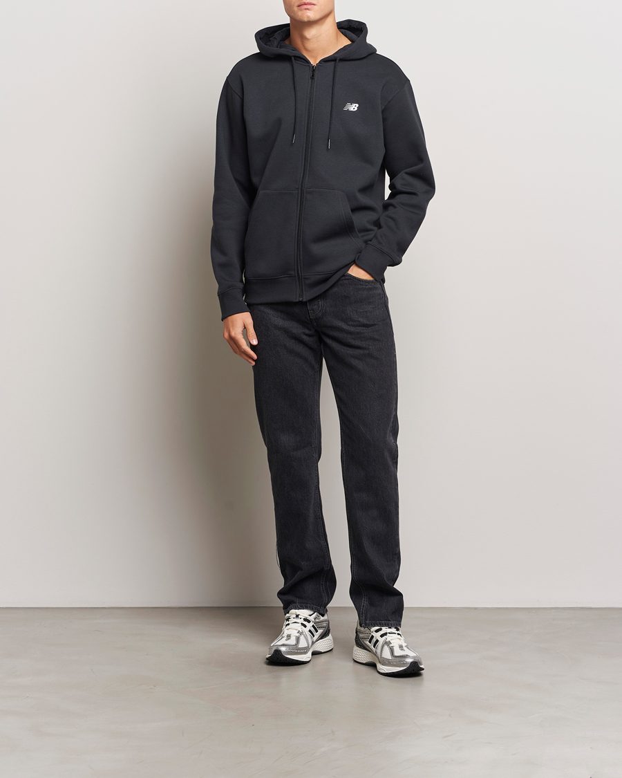 Herr | Tröjor | New Balance | Essentials Full Zip Fleece Hoodie Black