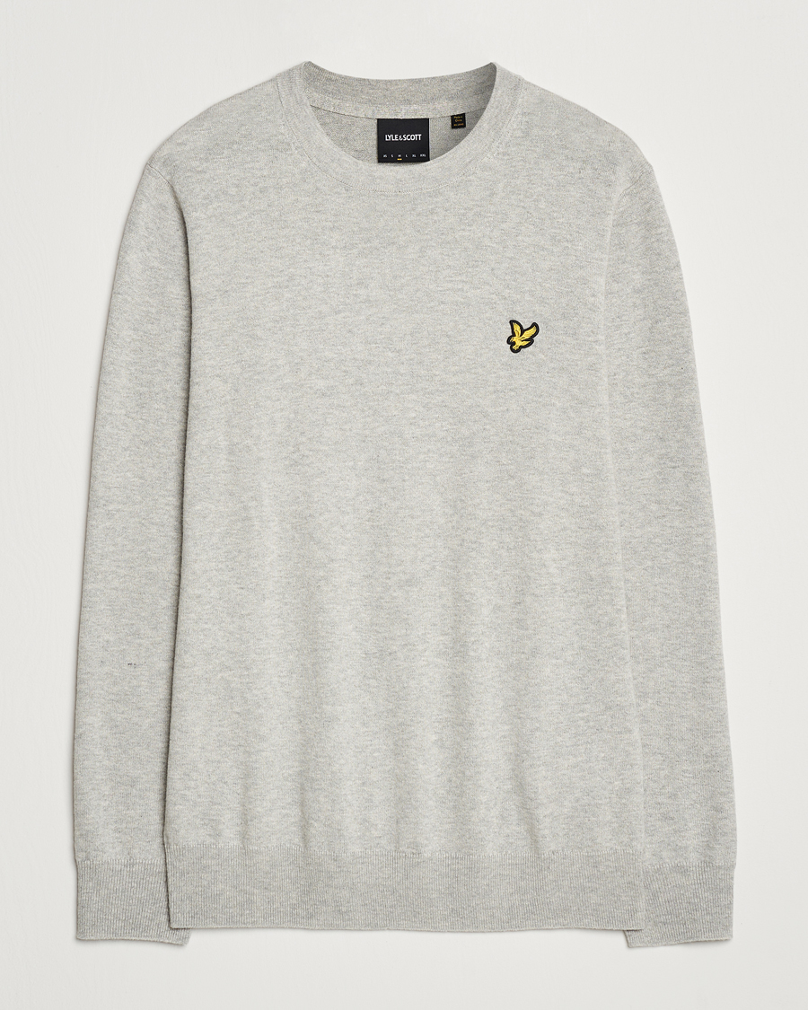Herr | Tröjor | Lyle & Scott | Cotton/Merino Crew Neck Jumper Light Grey Marl