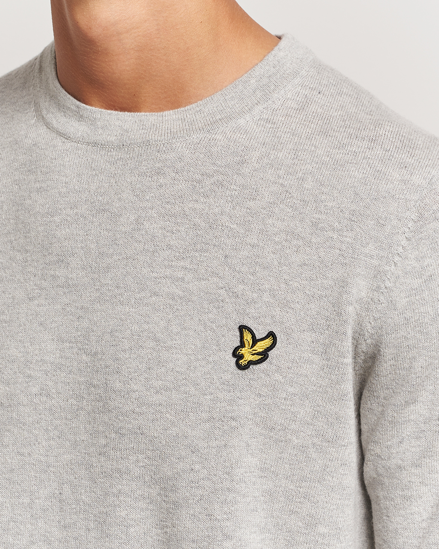 Herr | Tröjor | Lyle & Scott | Cotton/Merino Crew Neck Jumper Light Grey Marl