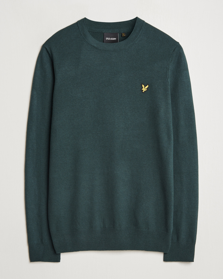 Herr | Tröjor | Lyle & Scott | Cotton/Merino Crew Neck Jumper Argyle Teal