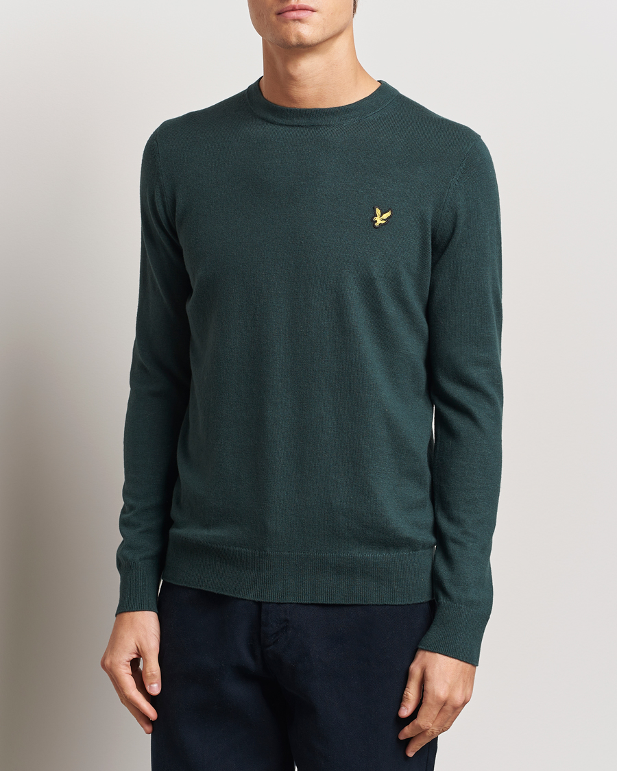 Herr | Tröjor | Lyle & Scott | Cotton/Merino Crew Neck Jumper Argyle Teal