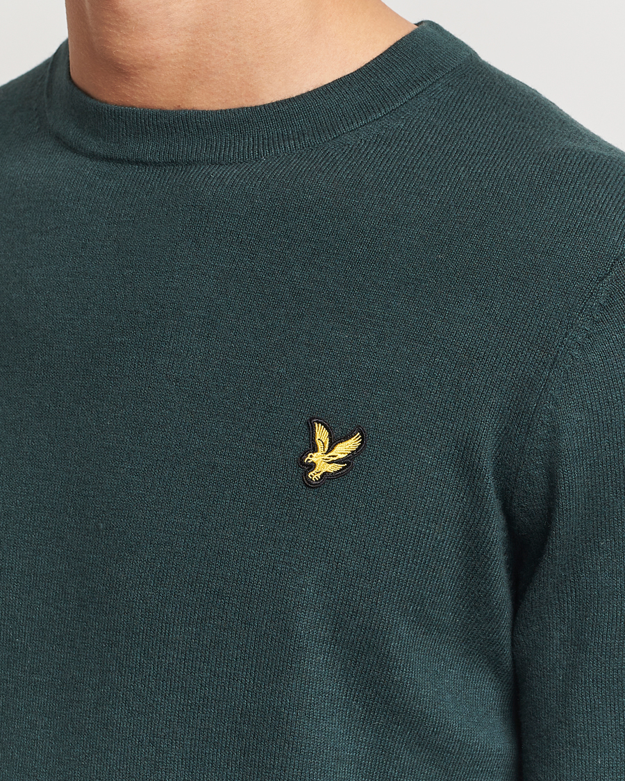 Herr | Tröjor | Lyle & Scott | Cotton/Merino Crew Neck Jumper Argyle Teal