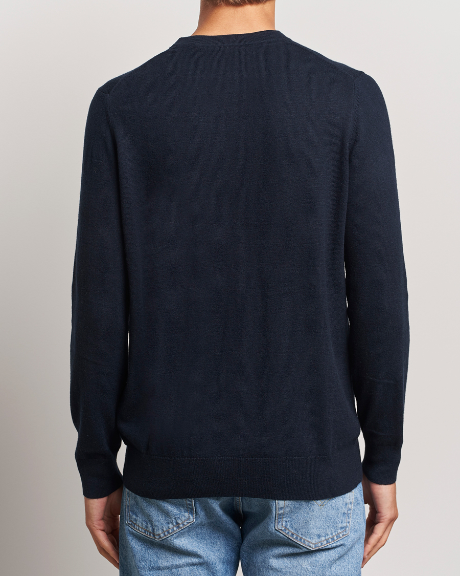 Herr | Tröjor | Lyle & Scott | Cotton/Merino Crew Neck Jumper Dark Navy