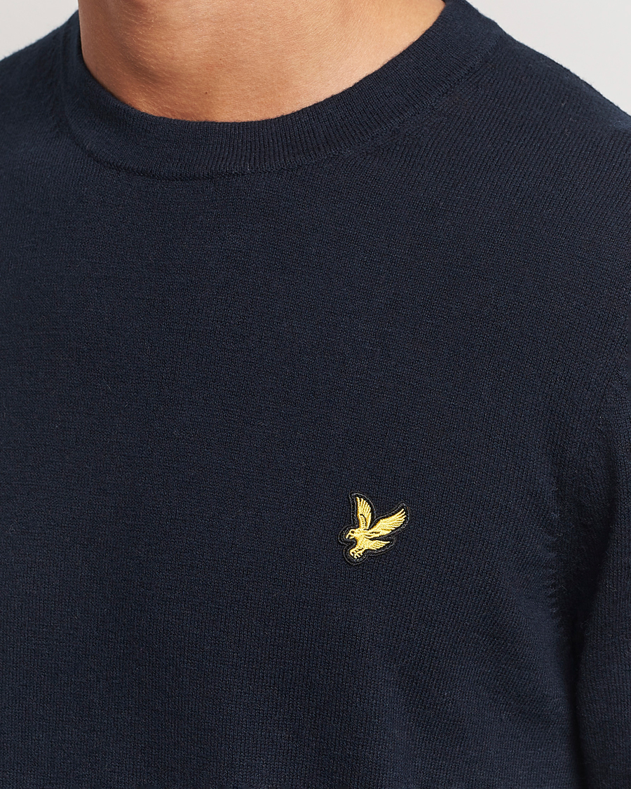Herr | Tröjor | Lyle & Scott | Cotton/Merino Crew Neck Jumper Dark Navy