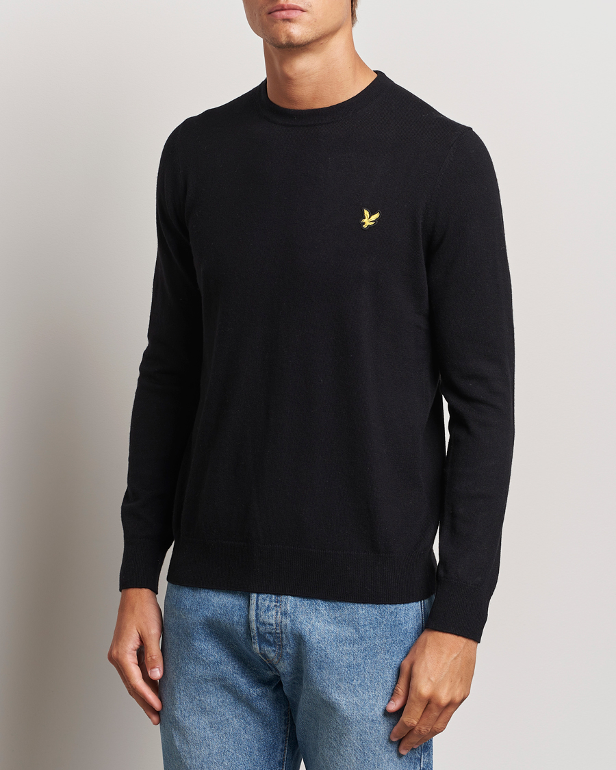 Herr | Tröjor | Lyle & Scott | Cotton/Merino Crew Neck Jumper Jet Black