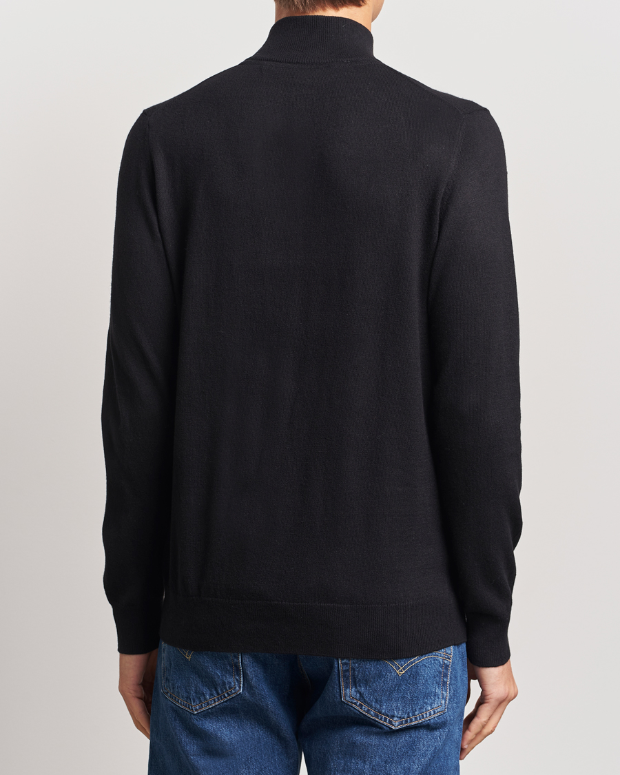 Herr | Tröjor | Lyle & Scott | Cotton/Merino Half Zip Jet Black