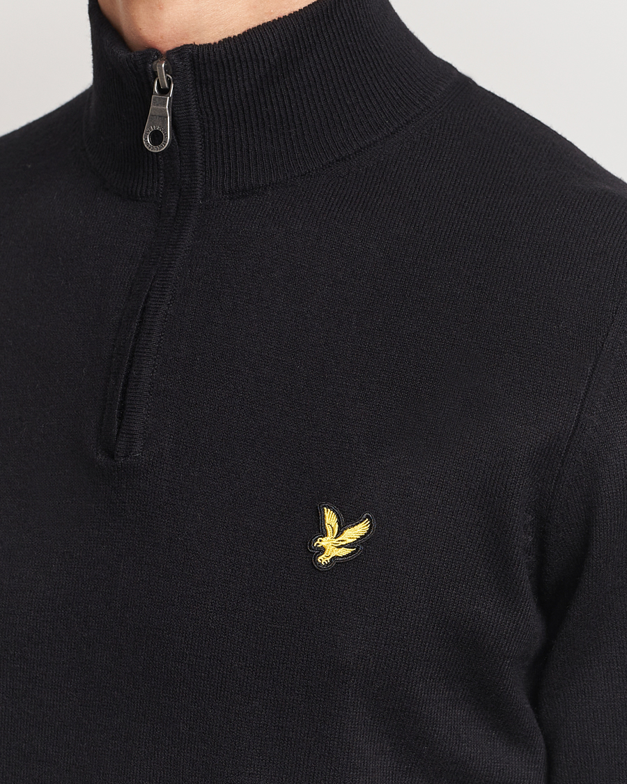 Herr | Tröjor | Lyle & Scott | Cotton/Merino Half Zip Jet Black