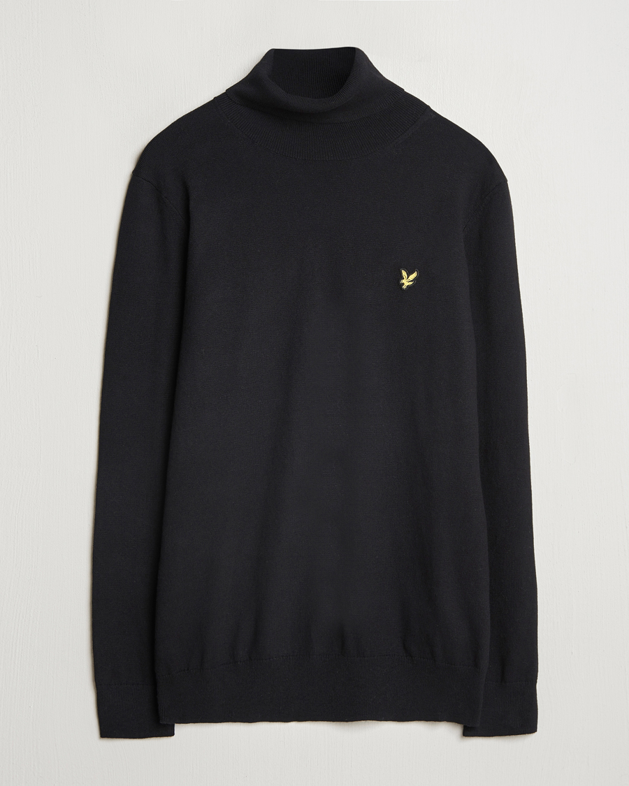 Herr | Tröjor | Lyle & Scott | Cotton/Merino Turtleneck Jet Black