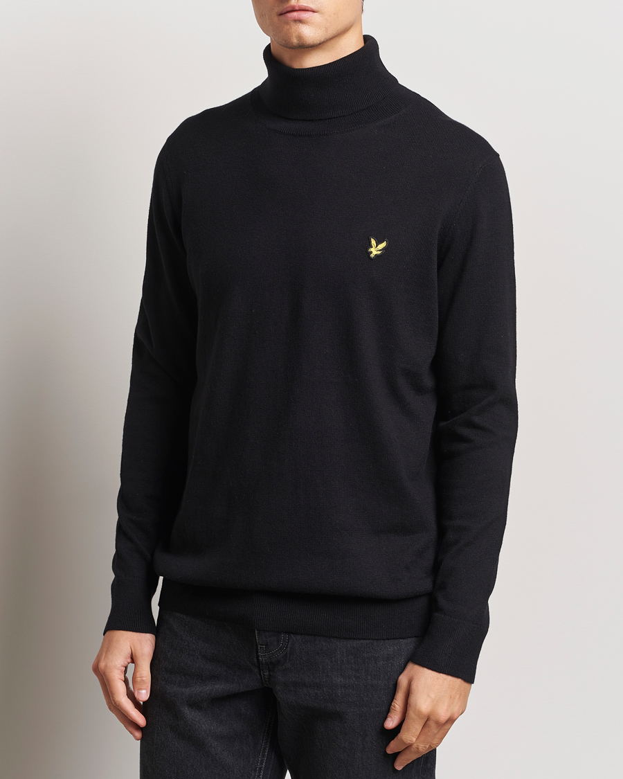Herr | Tröjor | Lyle & Scott | Cotton/Merino Turtleneck Jet Black