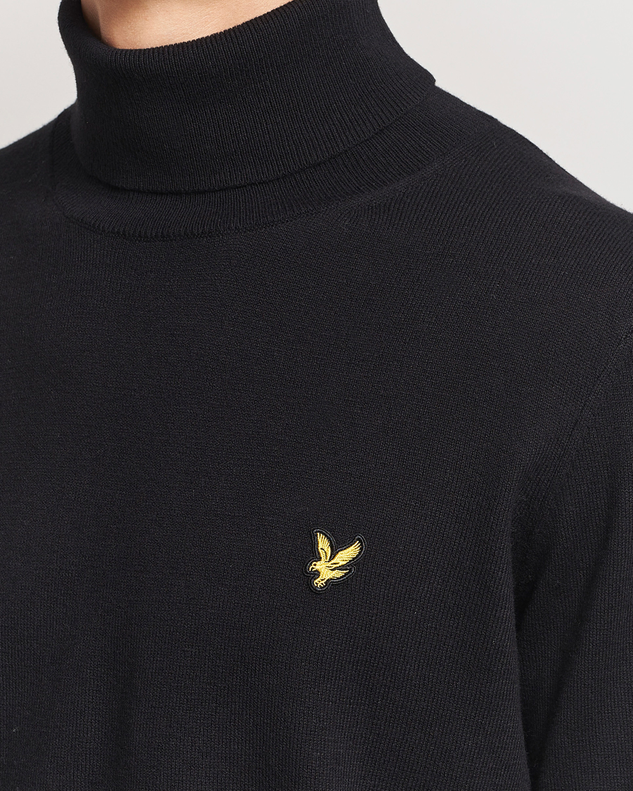 Herr | Tröjor | Lyle & Scott | Cotton/Merino Turtleneck Jet Black
