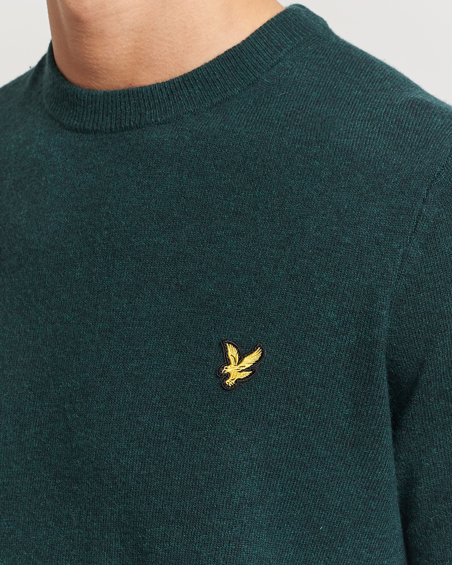 Herr | Tröjor | Lyle & Scott | Lambswool Crew Neck Pullover Argyle Teal Marl