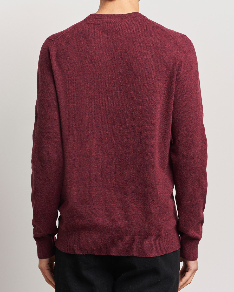 Herr | Tröjor | Lyle & Scott | Lambswool Crew Neck Pullover Burgundy Marl