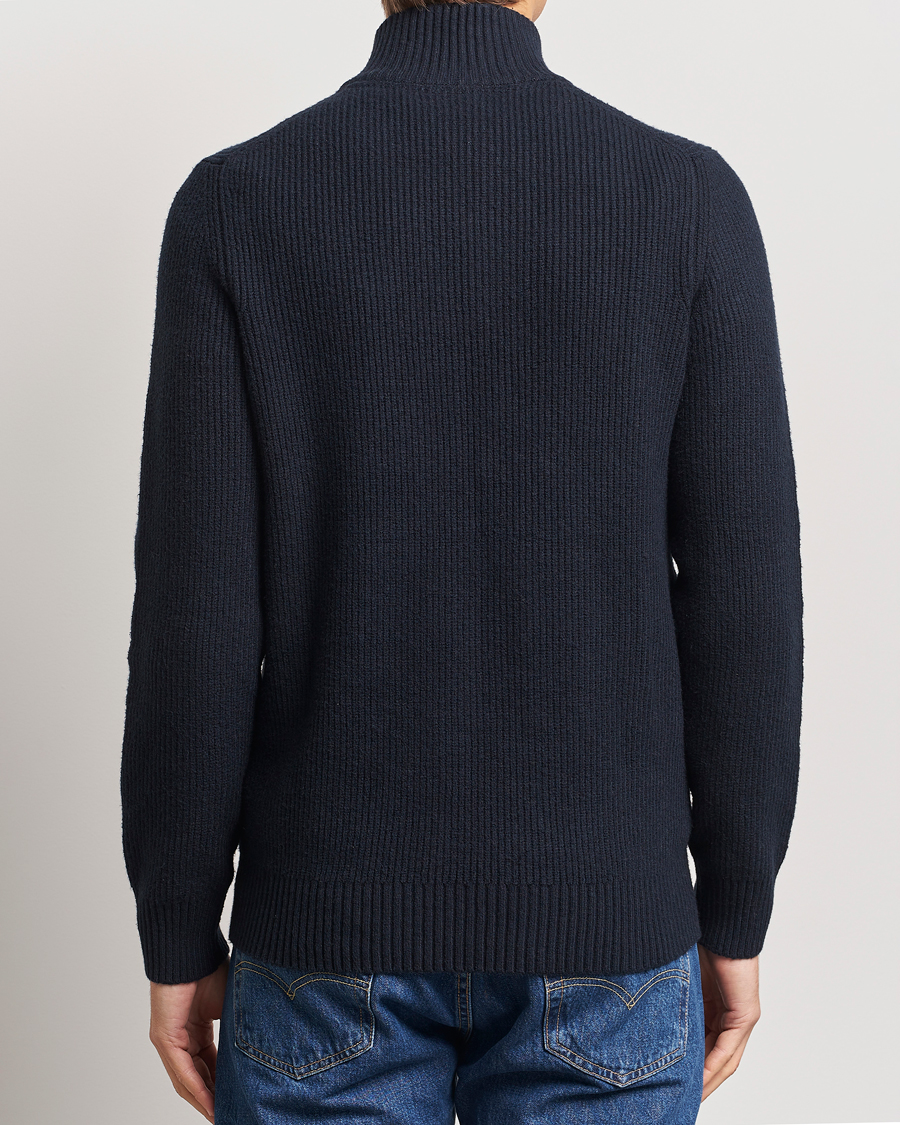 Herr | Tröjor | Lyle & Scott | Shaker Stitch Half Zip Dark Navy