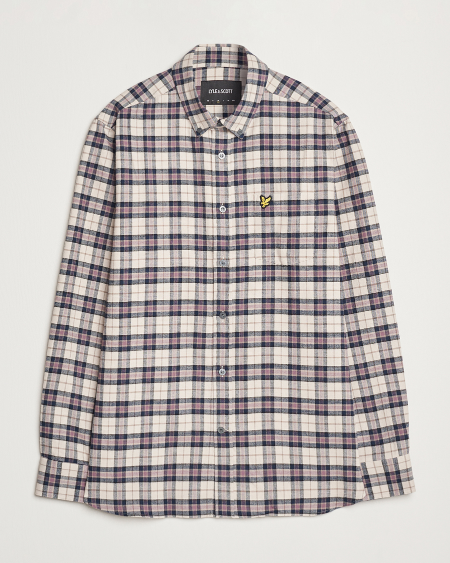 Herr | Skjortor | Lyle & Scott | Checked Flannel Shirt Dark Navy