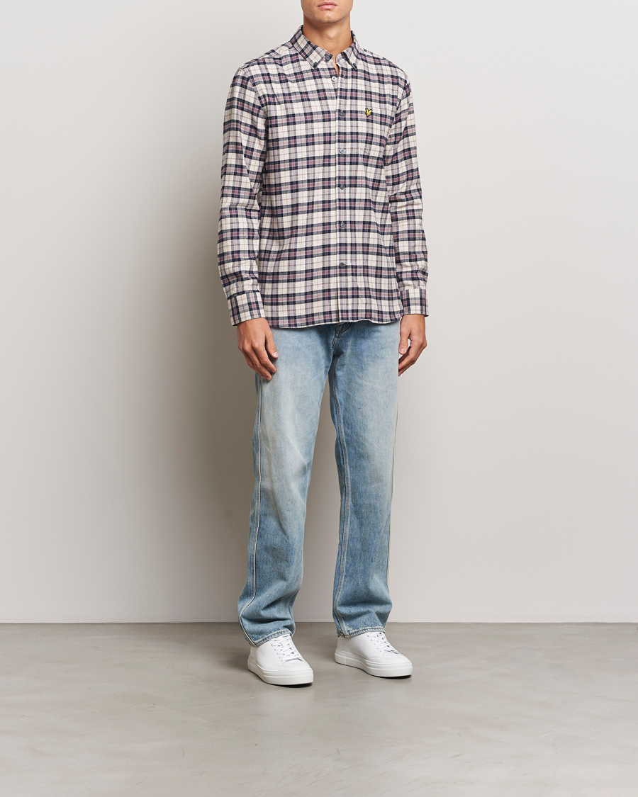 Herr | Skjortor | Lyle & Scott | Checked Flannel Shirt Dark Navy