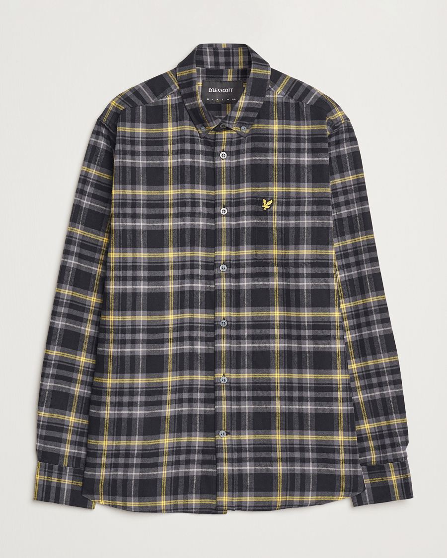 Herr | Skjortor | Lyle & Scott | Checked Flannel Shirt Jet Black