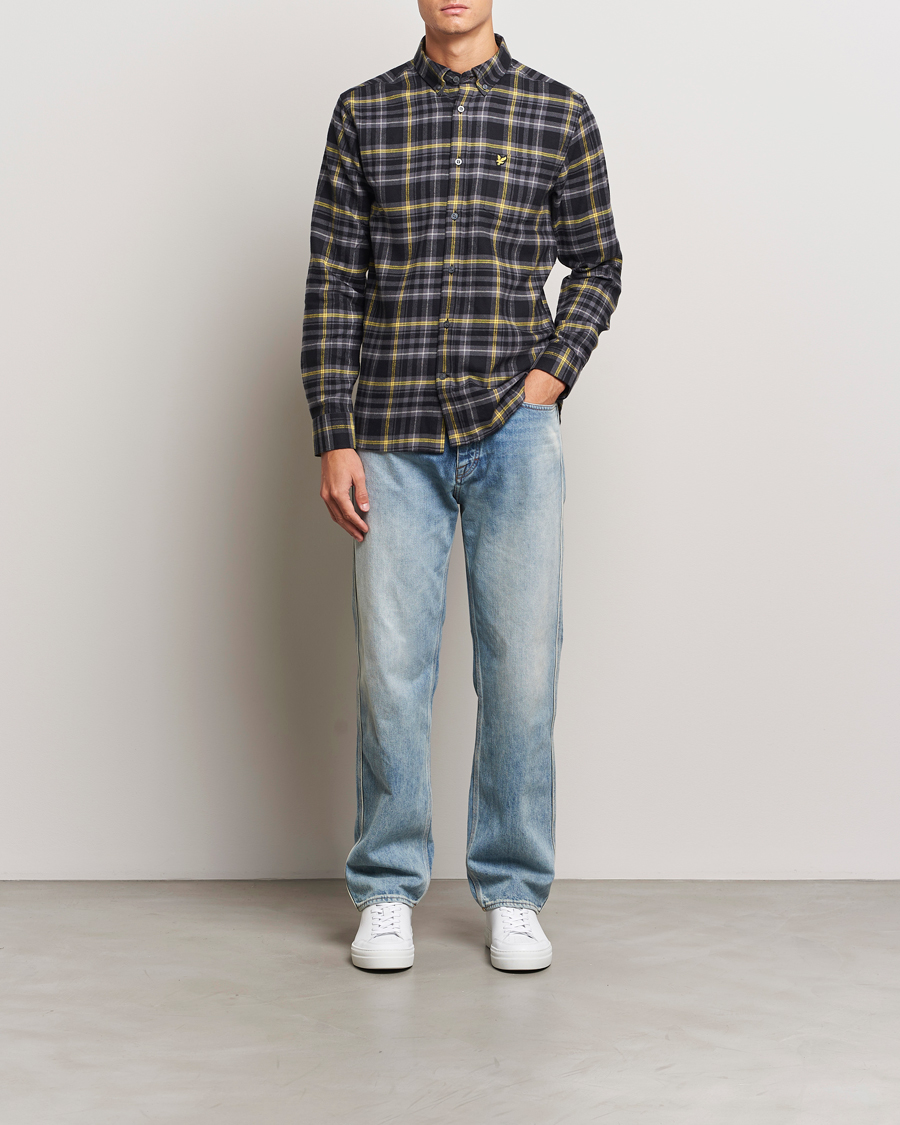 Herr | Skjortor | Lyle & Scott | Checked Flannel Shirt Jet Black