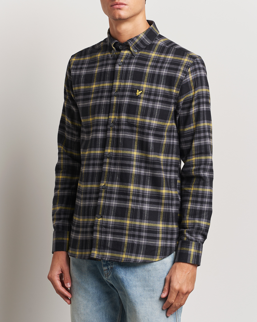 Herr | Skjortor | Lyle & Scott | Checked Flannel Shirt Jet Black