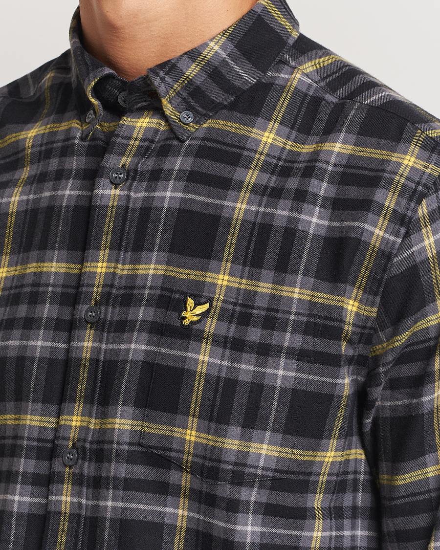 Herr | Skjortor | Lyle & Scott | Checked Flannel Shirt Jet Black