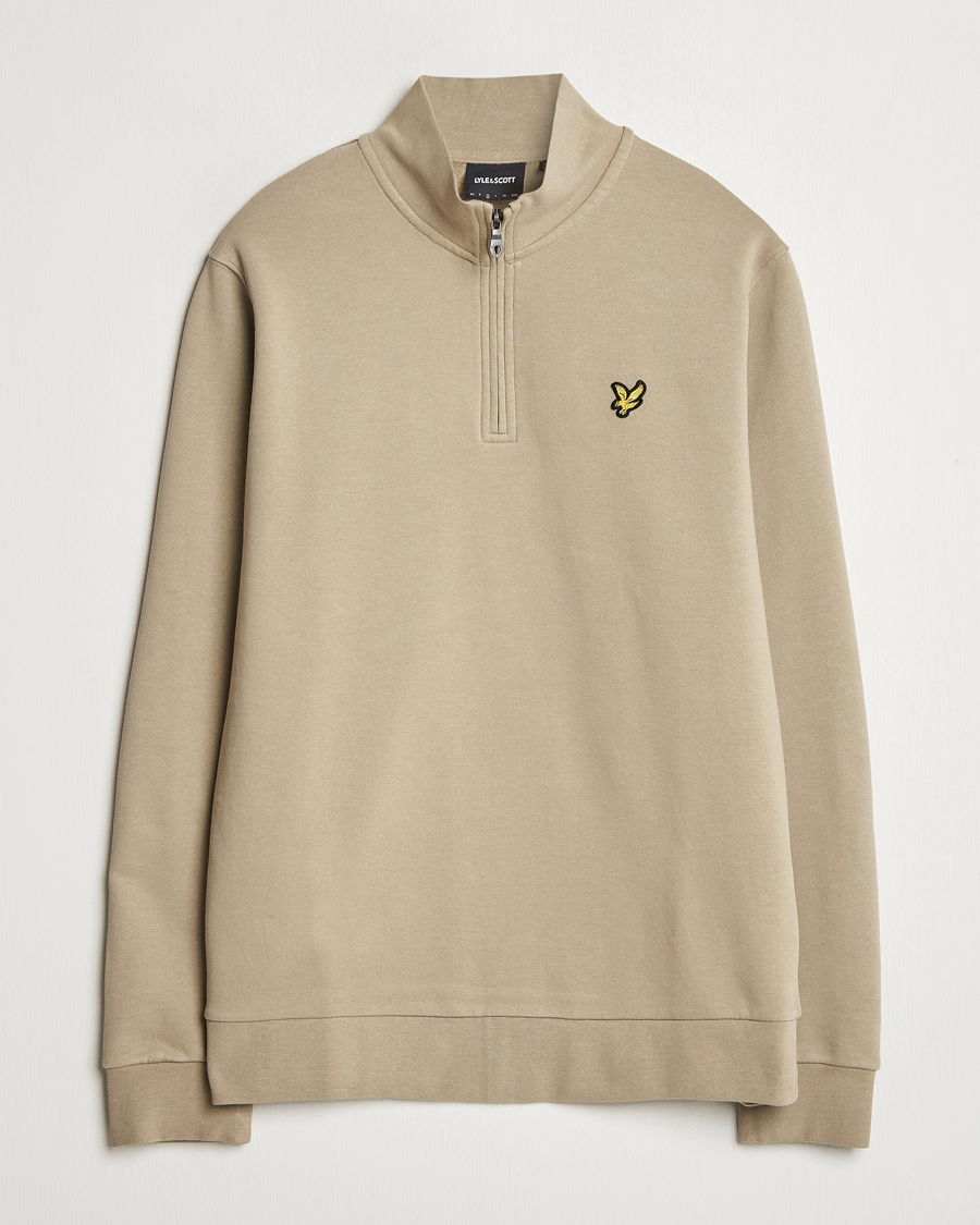 Herr | Tröjor | Lyle & Scott | Loopback Half Zip Sweater Sage Uniform