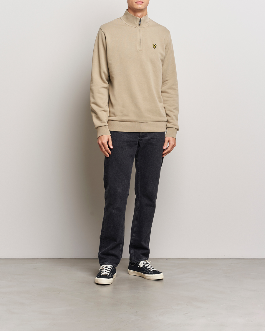Herr | Tröjor | Lyle & Scott | Loopback Half Zip Sweater Sage Uniform
