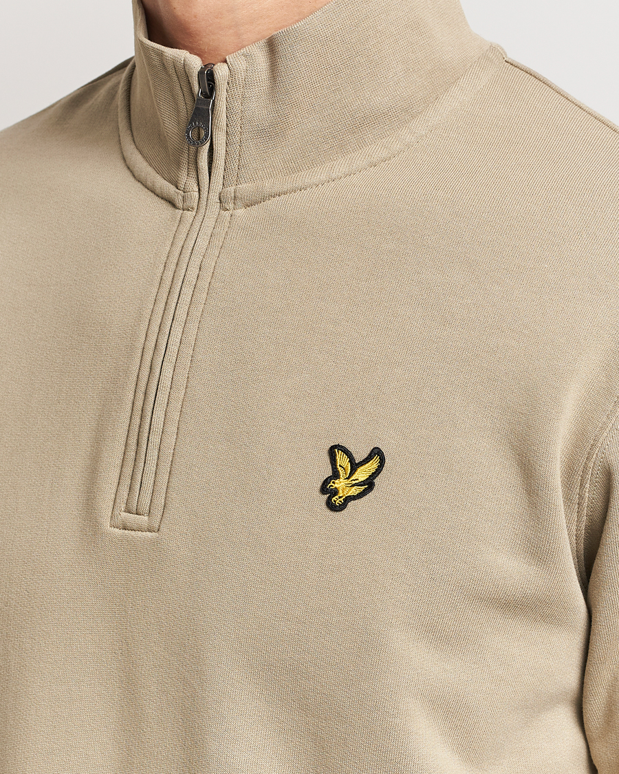 Herr | Tröjor | Lyle & Scott | Loopback Half Zip Sweater Sage Uniform