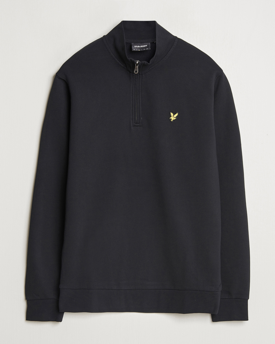 Herr | Tröjor | Lyle & Scott | Loopback Half Zip Sweater Jet Black